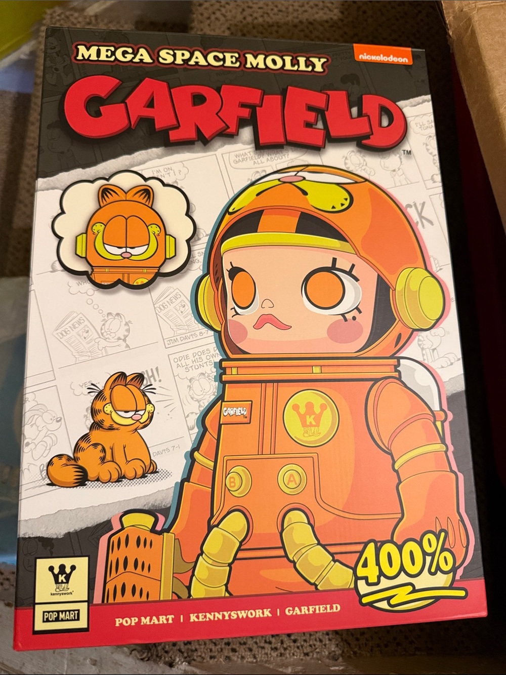 Pop Mart Mega Space Molly Garfield 400% Collectible Figure - Orange